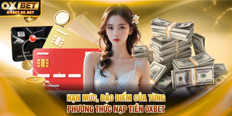 Hạn mức, đặc điểm của từng phương thức nạp tiền OXBET